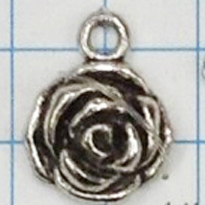 Ancient silver rose zinc alloy pendant 2