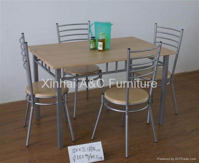 Modern Dining Set with wooden table top 2