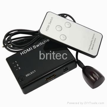 HDMI Switch 3x1 with IR receiver&remote 2