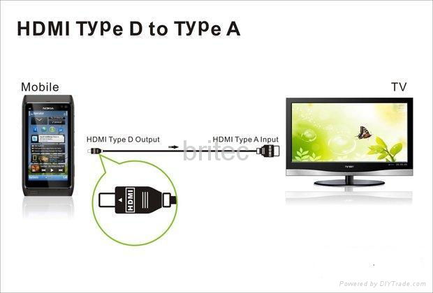 Micro HDMI Cable D Type for mobilephone 3