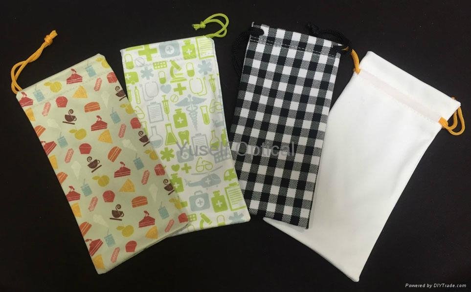 Microfiber Eyeglass/Sunglass Pouch/Bag in Heat Transfer Printing with DoublePull 3