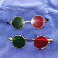chrome frame Red/Green Reversible Glasses