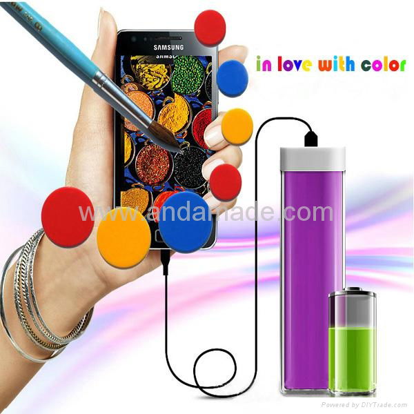 Lipstick portable mobile phone charger 1500-2600mAh power bank