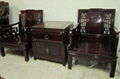 Rosewood 2 sofa with cabinet set 1