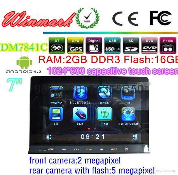 android 4.2 car tablet for car DVD player with main unit of Win CE 6.0 OS 5