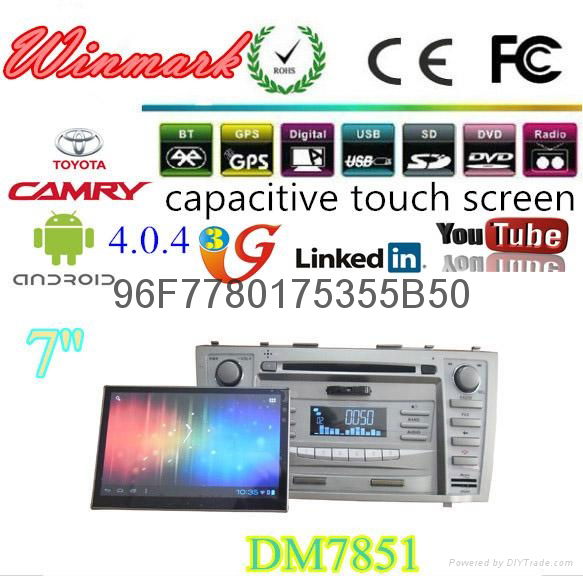 2 Din 7 inch Car Multimedia Player with Android 4.0 + Wince 6.0 for Toyota Camry 4
