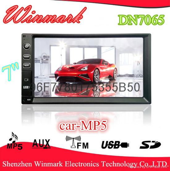 2 din car MP5 with LCD display and FM/AM,BT,TV,SD/USB,AUX,HDMI,AV,functions