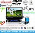 HD single din 7 inch Car DVD GPS 3D Rotating,one din car multimedia 3