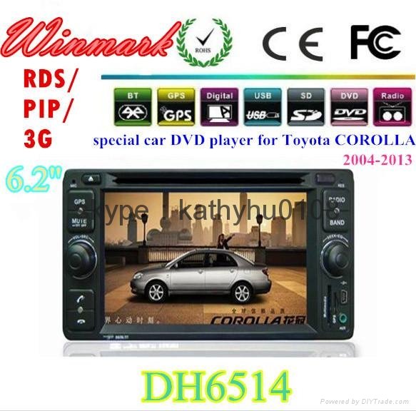 6.2inch Touch Screen Car DVD Player for Toyota Corolla in Dash DH6514  