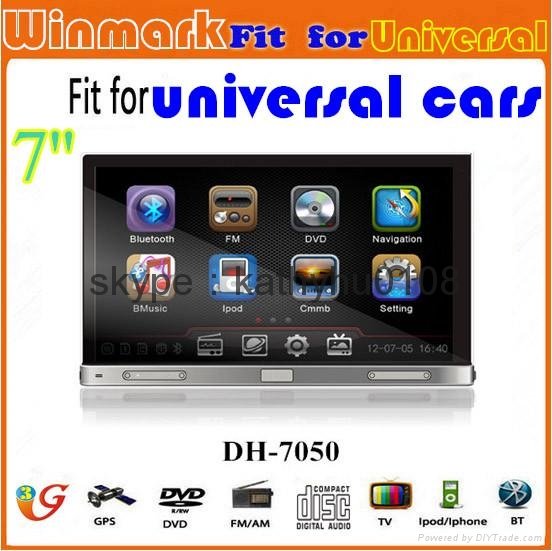 7" 3G digital Car CD Player with GPS IPOD Iphone4s BT radio RDS dual zone PIP 2