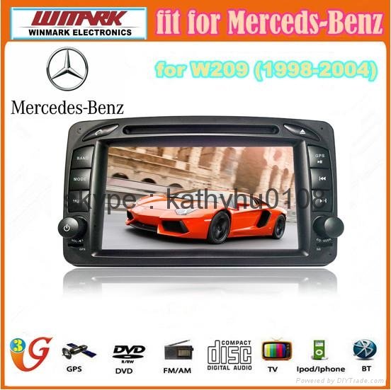 DJ7063 touch screen 2 din 7inch car dvd player for mercedes benz W209