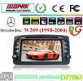 DJ7063 touch screen 2 din 7inch car dvd player for mercedes benz W209 2