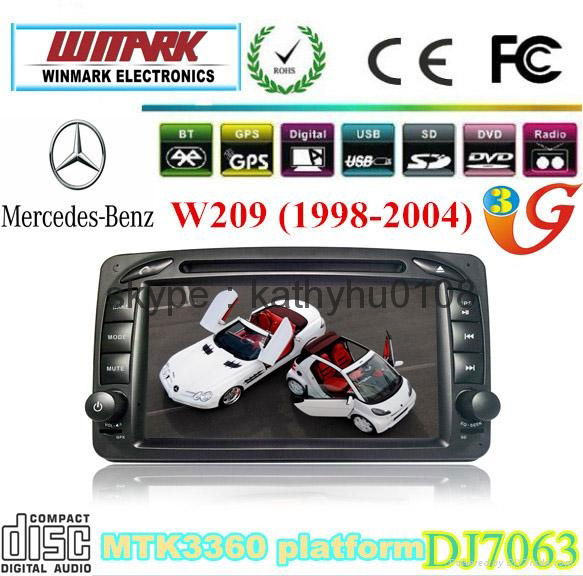 DJ7063 touch screen 2 din 7inch car dvd player for mercedes benz W209 3