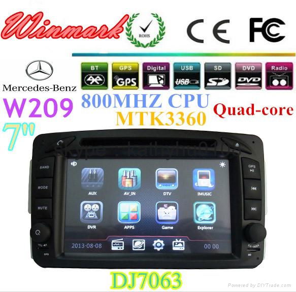 DJ7063 touch screen 2 din 7inch car dvd player for mercedes benz W209 4