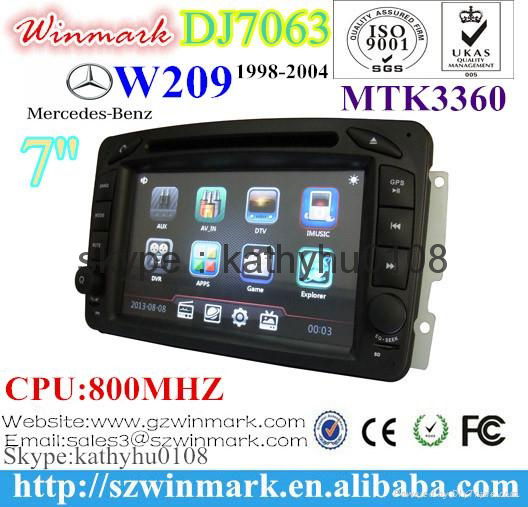 DJ7063 touch screen 2 din 7inch car dvd player for mercedes benz W209 5