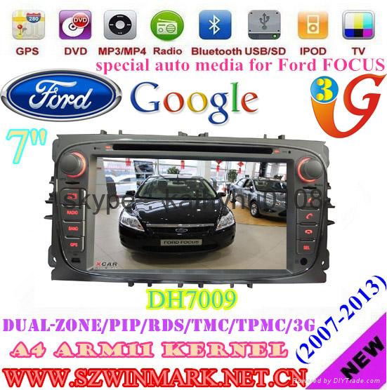 7" Win CE 6.0 car dvd player for ford focus BT GPS 3g Stereo FM SWC touch screen 4