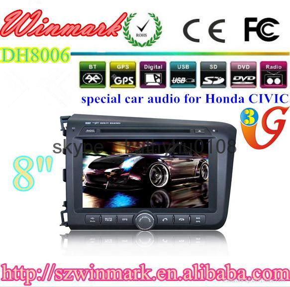 special 8" digital touch screen Car media player for Honda Civic 2012 DH8006 4