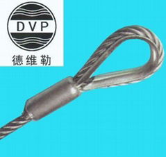 galvanized steel wire rope with sling  tips of aluminium