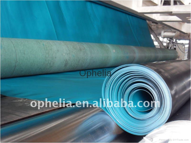 Green double side smooth hdpe film geomembrane sheet