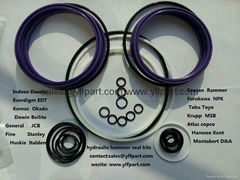 hydraulic hammer breaker seal kits for NPK,Krupp,Komac,Toku,Toyo,Hanwoo,Daemo 