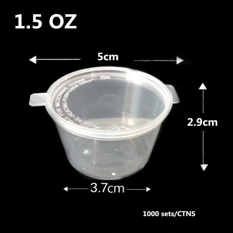 Disposable plastic cups 2OZ 1OZ for sauce cups  3