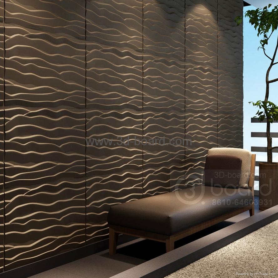 MDF 3D wave panel  wall  decor  beach China Manufacturer 