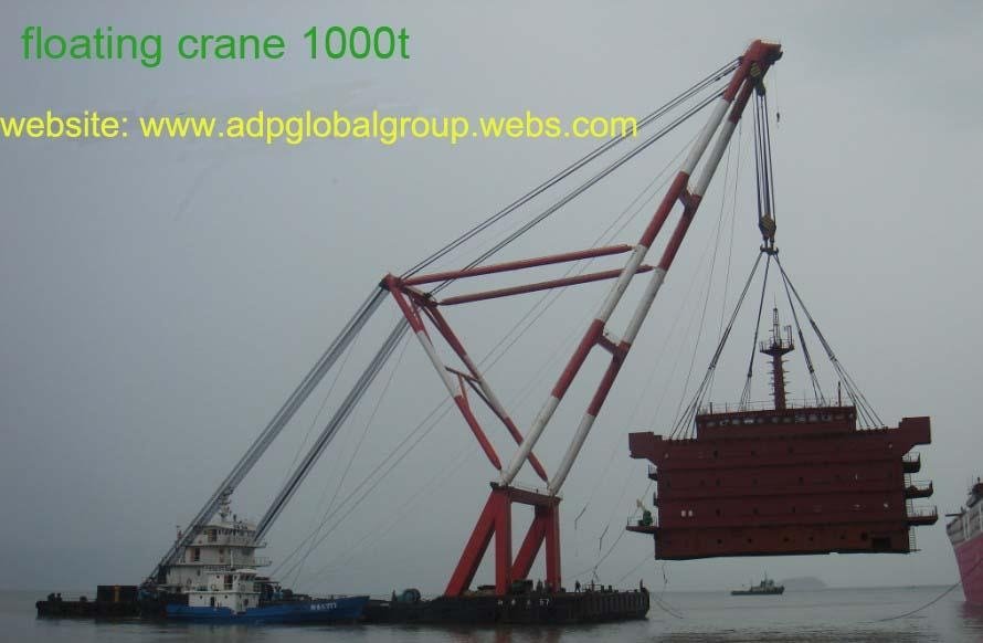 cheap floating crane sheerleg crane barge revolving floating crane 3