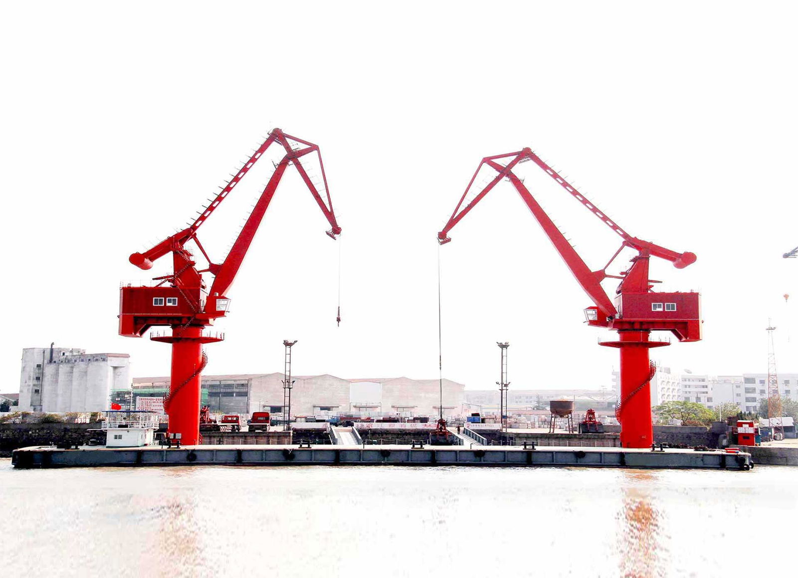 floating crane barge for bulk iron ore sand coal grab floating crane barge