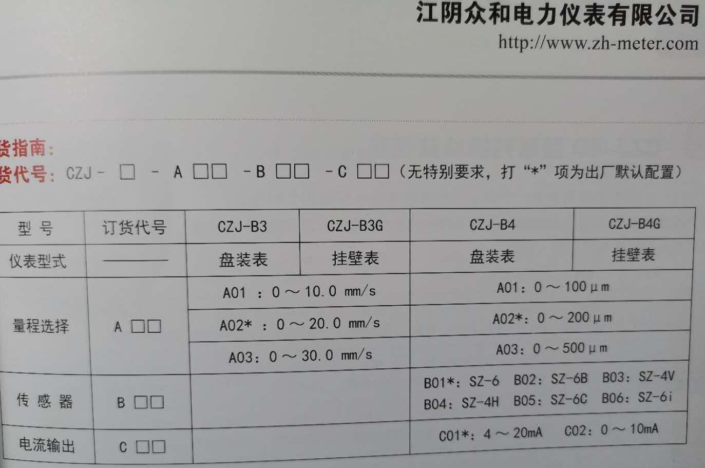 江陰眾和原廠CZJ-B34G型振動烈度監視儀表 4