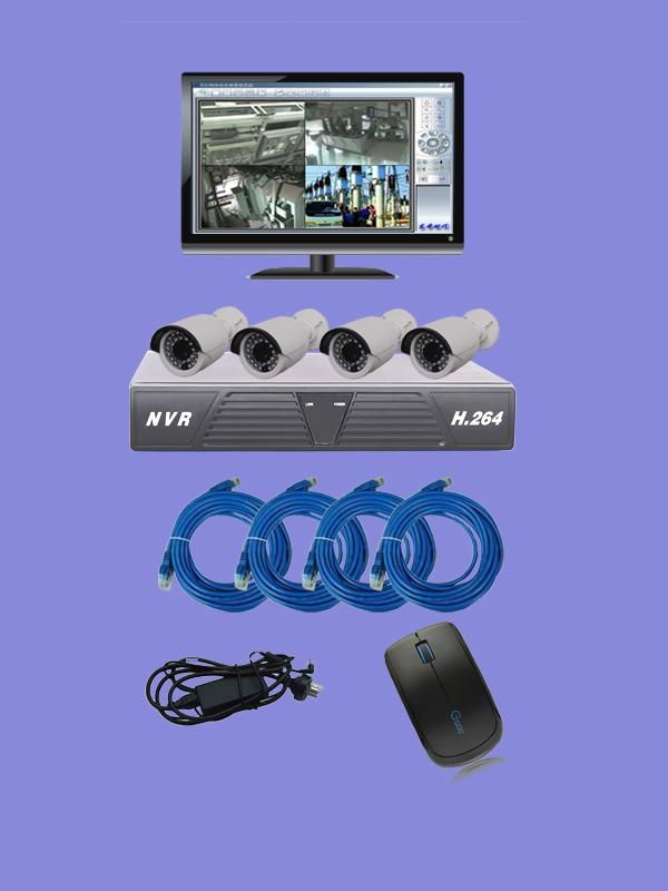 4CH NVR +4 * 720P IPC -NVR KIT cctv security camera outdoor nightvision 5