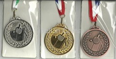 sport golden silver copper medal plates