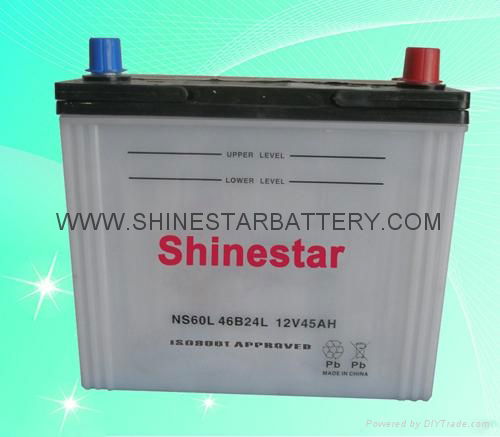 Dry charged Auto batteries-NS60-12V45AH 2