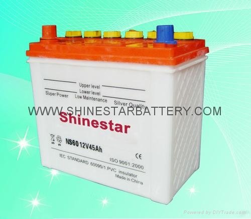 Dry charged Auto batteries-NS60-12V45AH 4