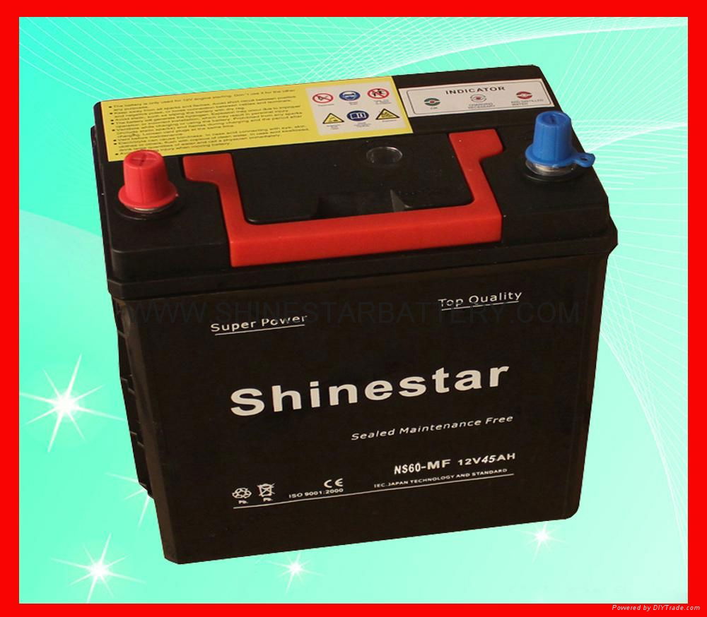 12V 45Ah Maintenance free Car Battery auto battery NS60-MF 3