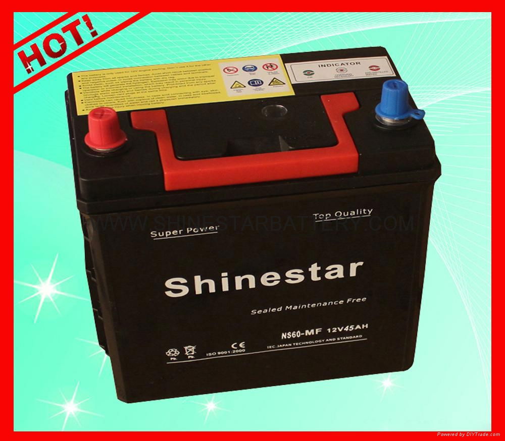 12V 45Ah Maintenance free Car Battery auto battery NS60-MF 2