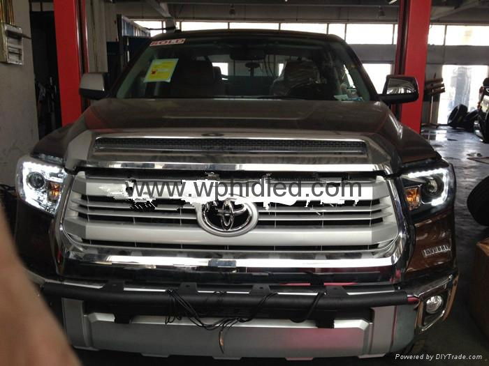 2014 Toyota Tundra headlight with bi-xenon projector kit and LED DRL 2