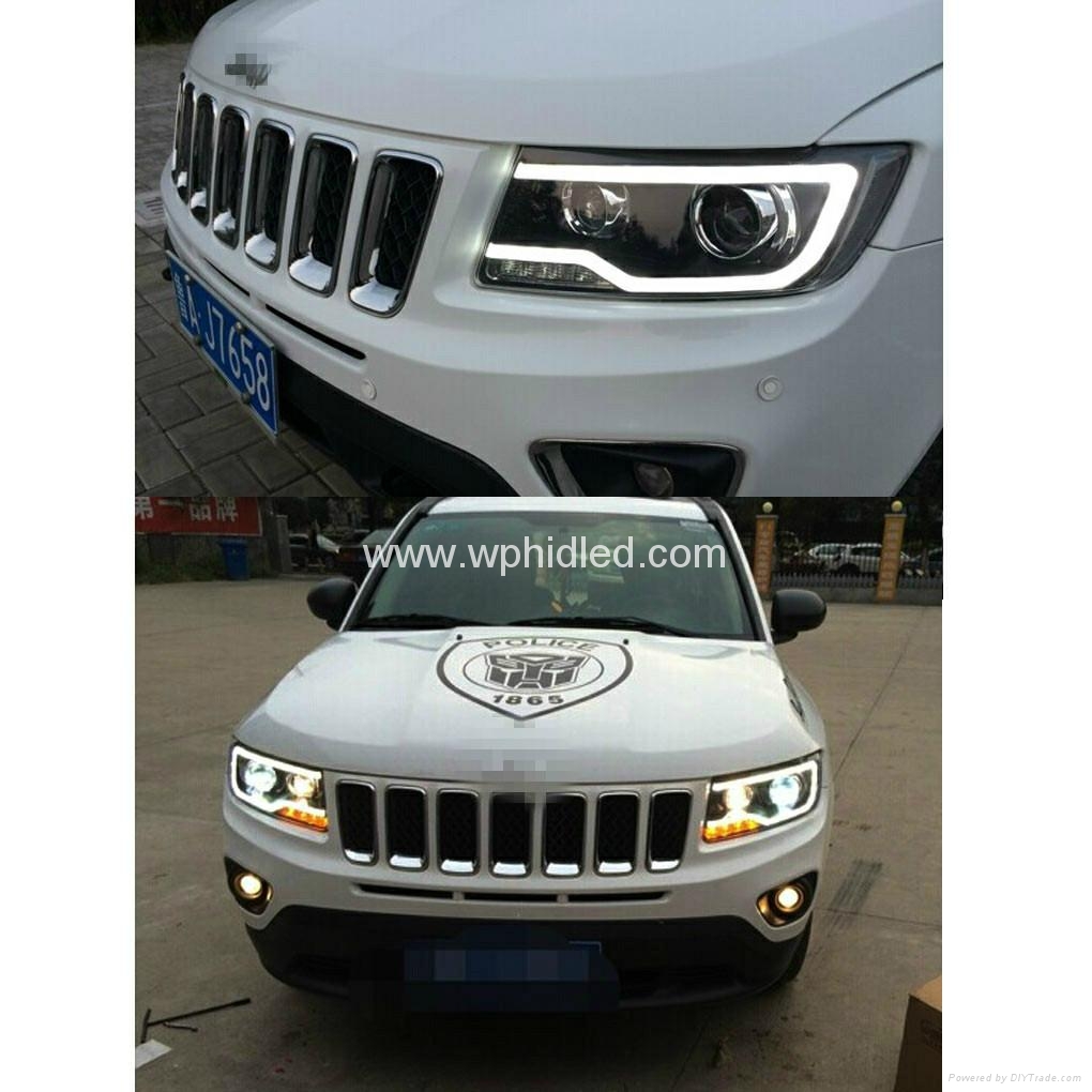 For 20112014 Jeep Compass LED headlight with bixenon projector lens