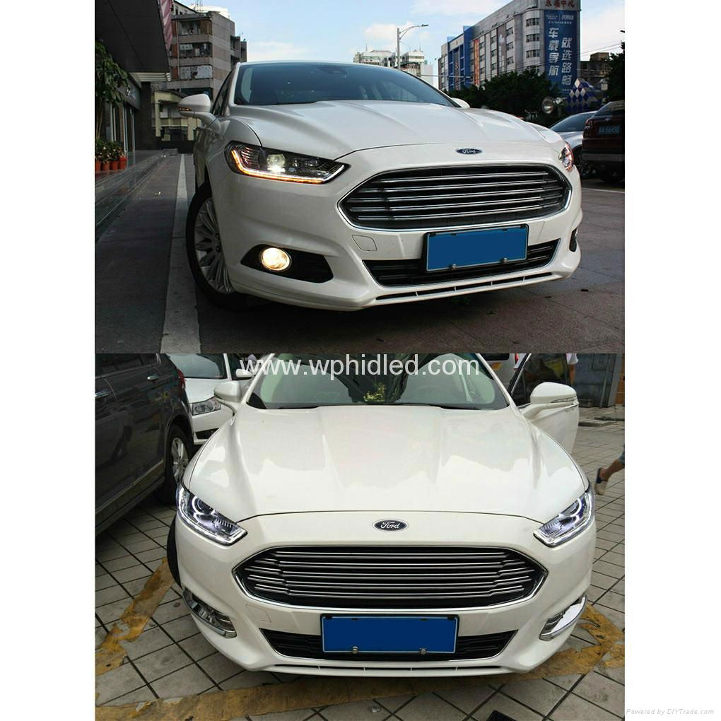 For 2013 2014 Ford Mondeo fusion led Headlight with Bi-xenon lens LED high beam 2