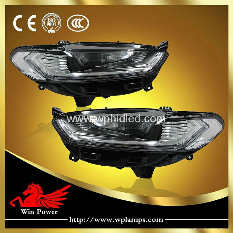 For 2013 2014 Ford Mondeo fusion led Headlight with Bi-xenon lens LED high beam 3