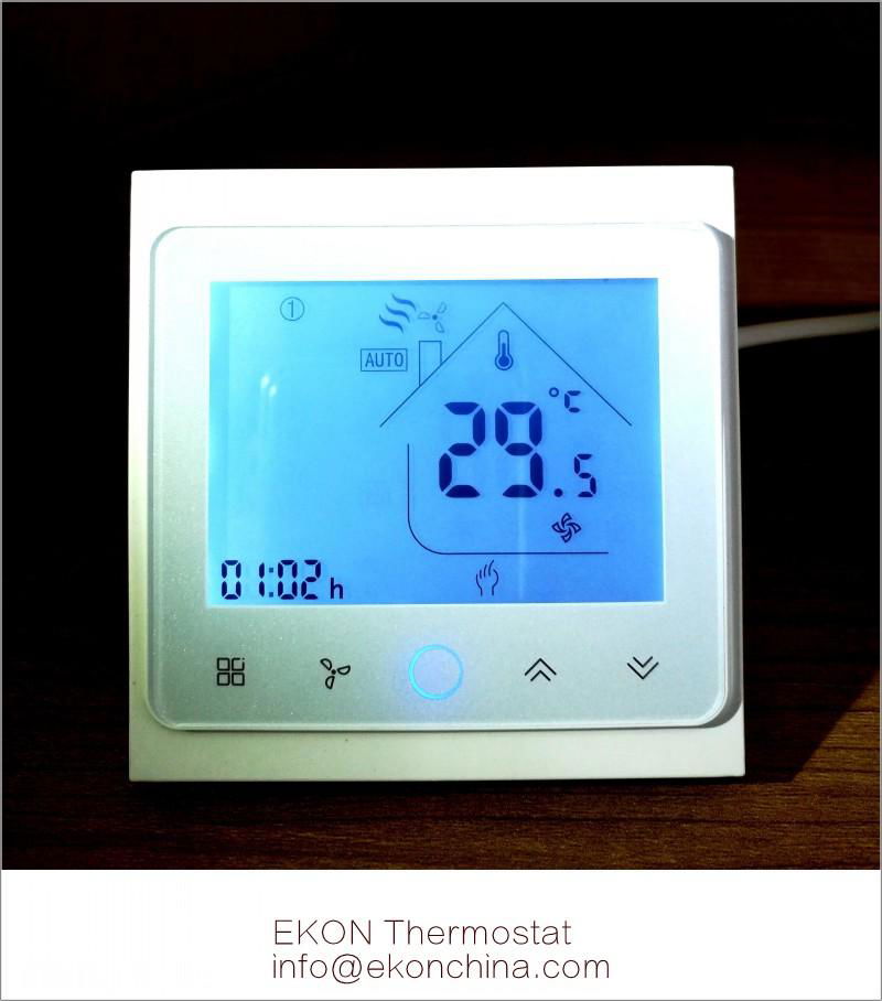 2 pipe FCU room thermostat-Touch button smart WIFI app control TF-704 series 