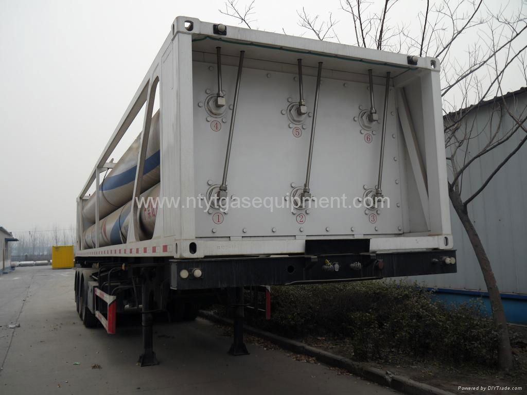 Large Capacity 6-CNG-tube skid container type semi-trailer 3