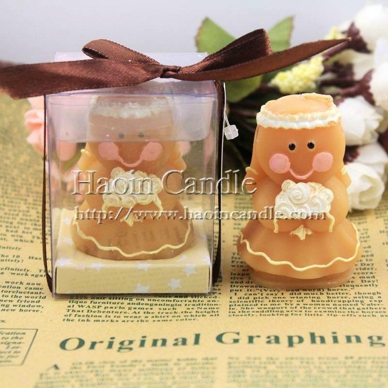 Adorable Gingerbread Bride Candle Wedding Favors,Candle Factory 2