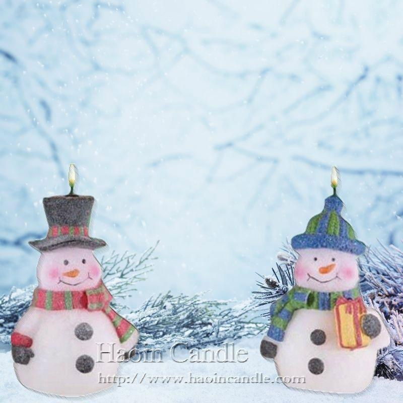 圍巾禮品雪人創意聖誕蠟燭