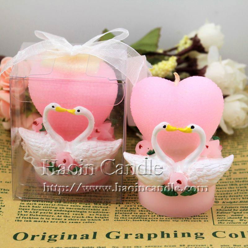 Romantic Pink Swan Shaped Wedding Candle,Candle Supplier  5