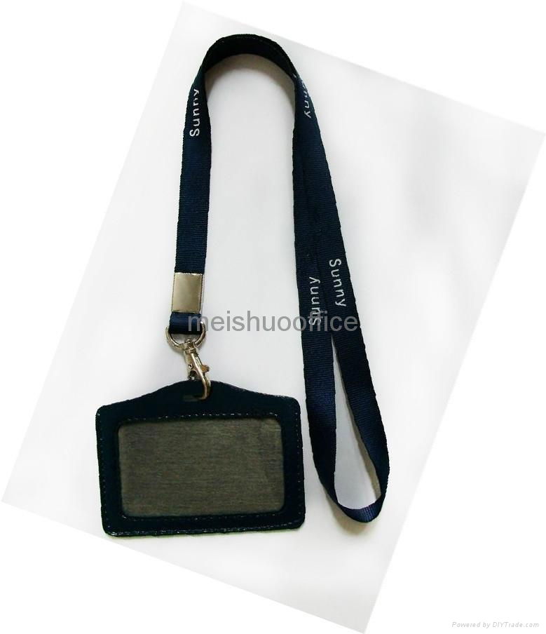 Lanyards with leather name card holder   2