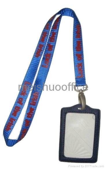 Lanyards with leather name card holder   4