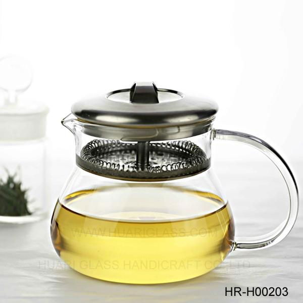 Glass Teapot With Stainless Steel  Filter & Cover 