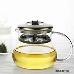 Glass Teapot With Stainless Steel  Filter & Cover