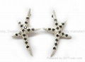 2015 Fashion Starfish brass CZ jewelry earring wholesale CZ jewelry