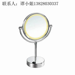 Double sided Battery Brass Desktop LED magnifying mirror